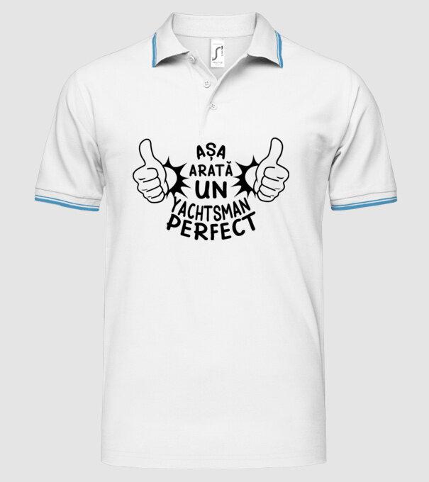 Așa arată un YACHTSMAN perfect model alb pe tricou