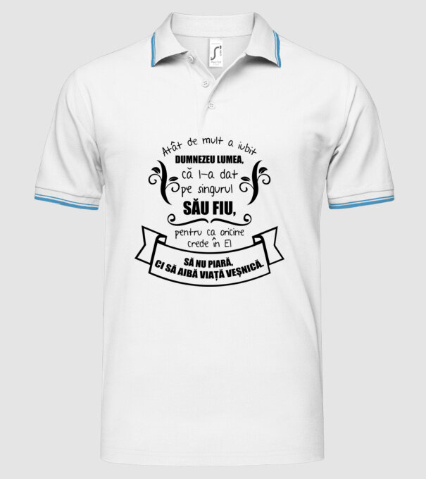 Atât de mult a iubit Dumnezeu lumea model alb pe tricou