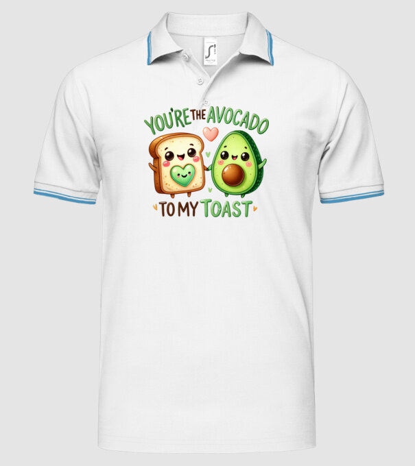 Avocado to my Toast model alb pe tricou