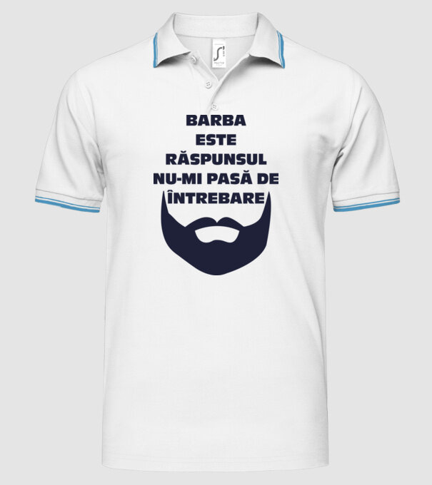 barba este răspunsul, nu-mi pasă de întrebare model alb pe tricou