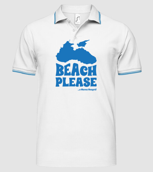 Beach please, e Marea Neagră! model alb pe tricou