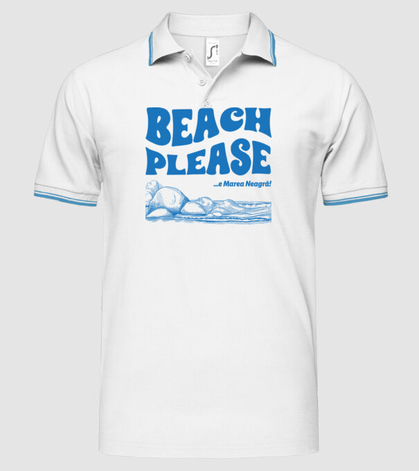 Beach please, e Marea Neagră! model alb pe tricou