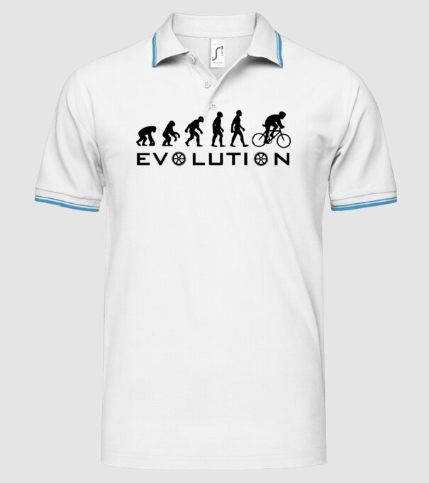 Bike evolution model alb pe tricou
