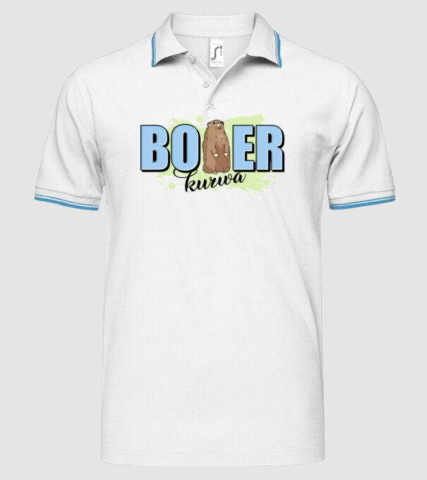 Bober Kurwa model alb pe tricou