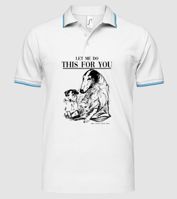 BORZOI Elagant model alb pe tricou