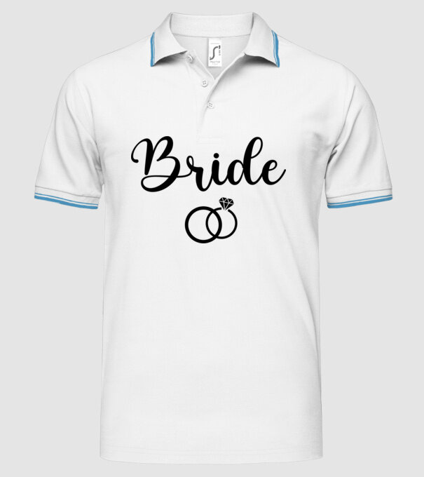 Bride model alb pe tricou