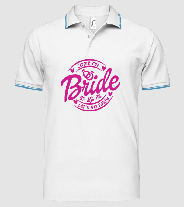 Bride Barbie lets go party model alb pe tricou
