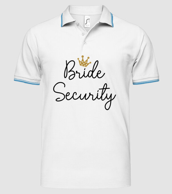Bride Security model alb pe tricou