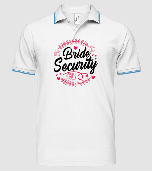 Bride Security model alb pe tricou