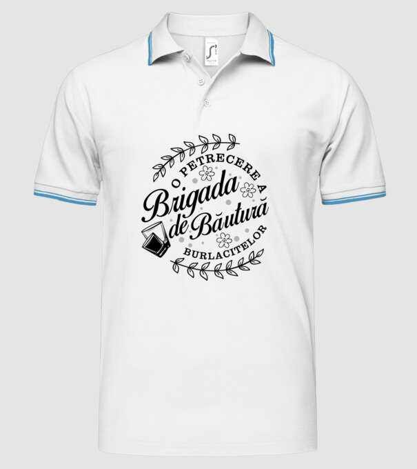 Brigada de băutură model alb pe tricou