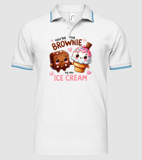 Brownie to my Ice Cream model alb pe tricou