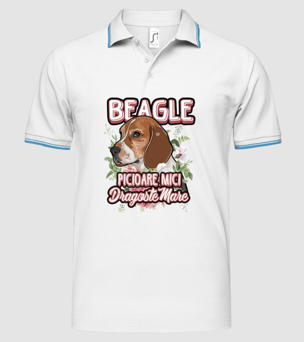 Bulldog francez picioare mici dragoste mare model alb pe tricou