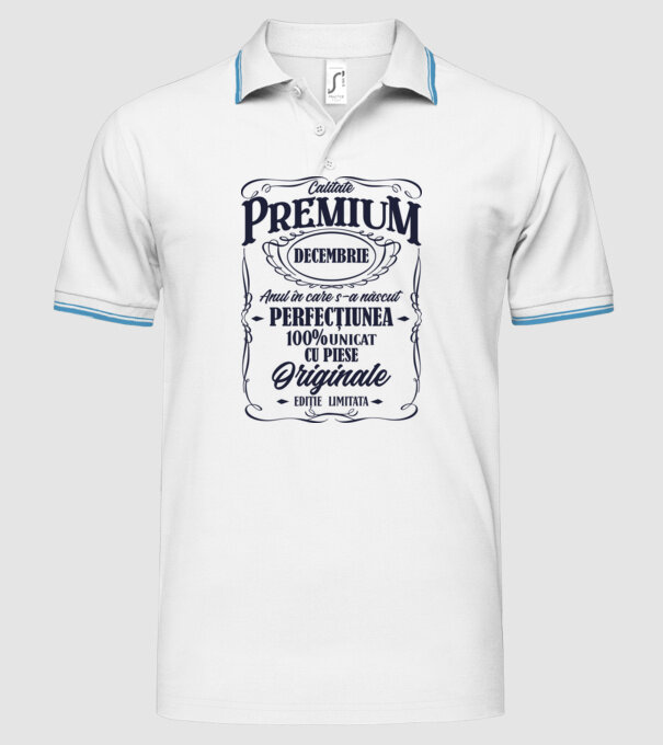 calitate premium -decembrie- anul în care s-a născut - perfecțiunea - 100% unicat, cu piese originale, ediție limitată model alb pe tricou