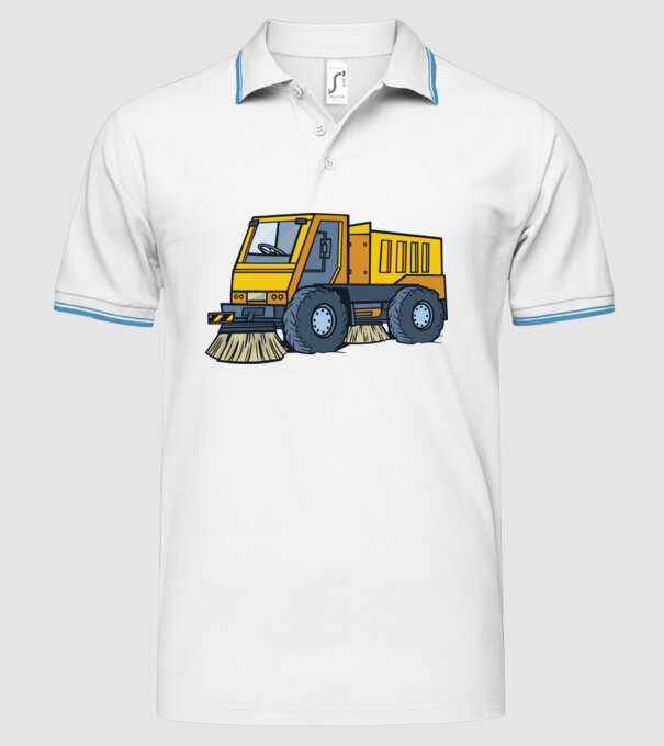 Camioane model alb pe tricou