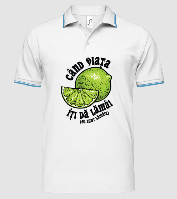 când viața îți dă lămâi (eu sunt lămâia) model alb pe tricou