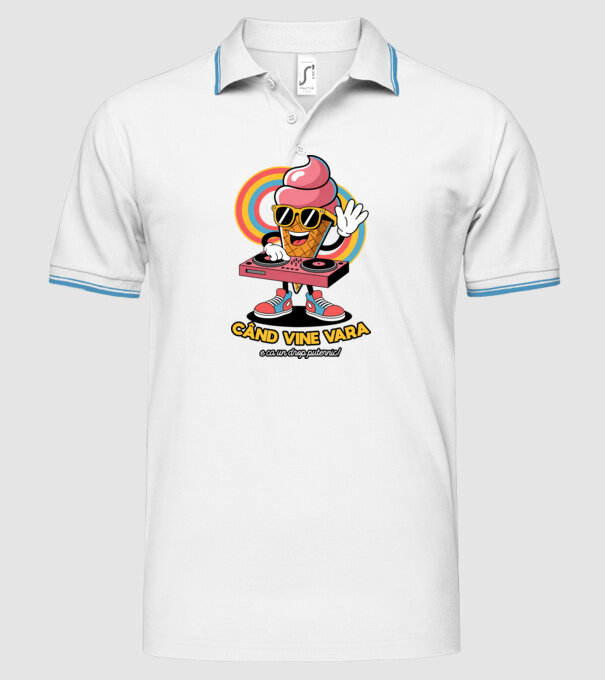Când vine vara, e ca un drop puternic! model alb pe tricou