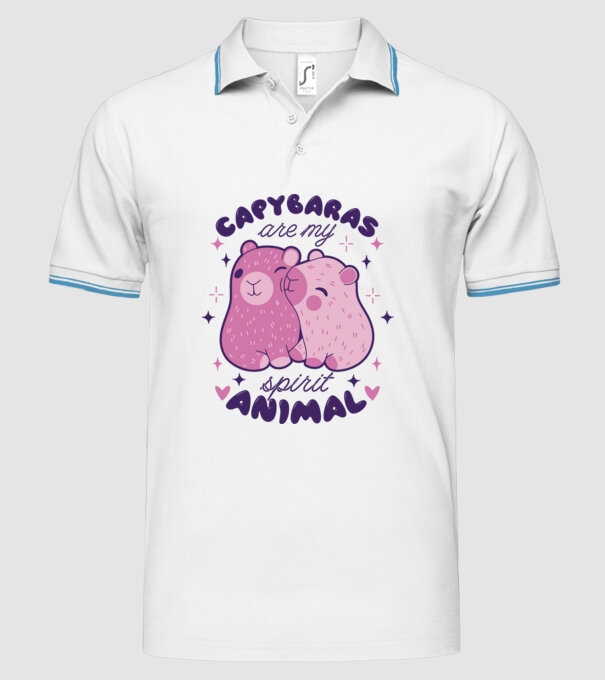 Capybaras are my spirit animal model alb pe tricou