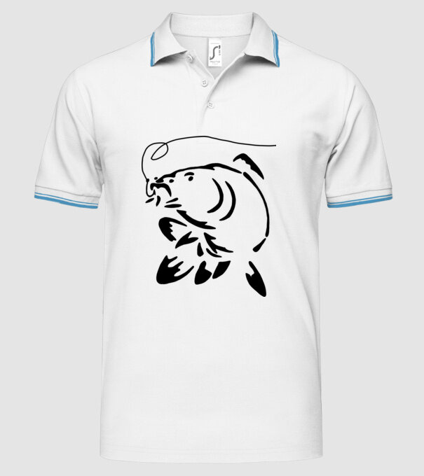 Carp model alb pe tricou