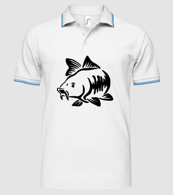 Carp model alb pe tricou