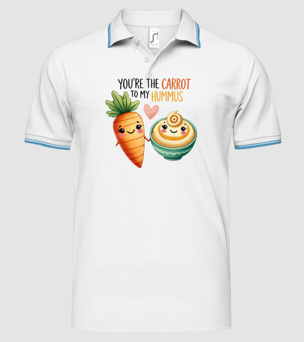 Carrot to my Hummus model alb pe tricou