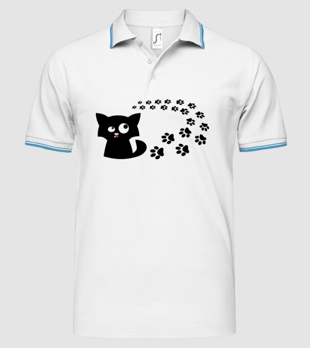Cat model alb pe tricou