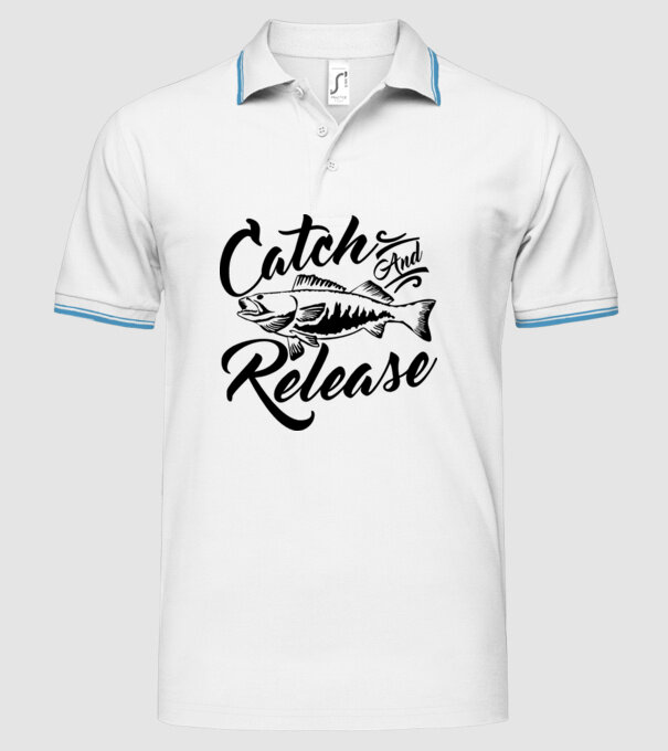 Catch and release model alb pe tricou