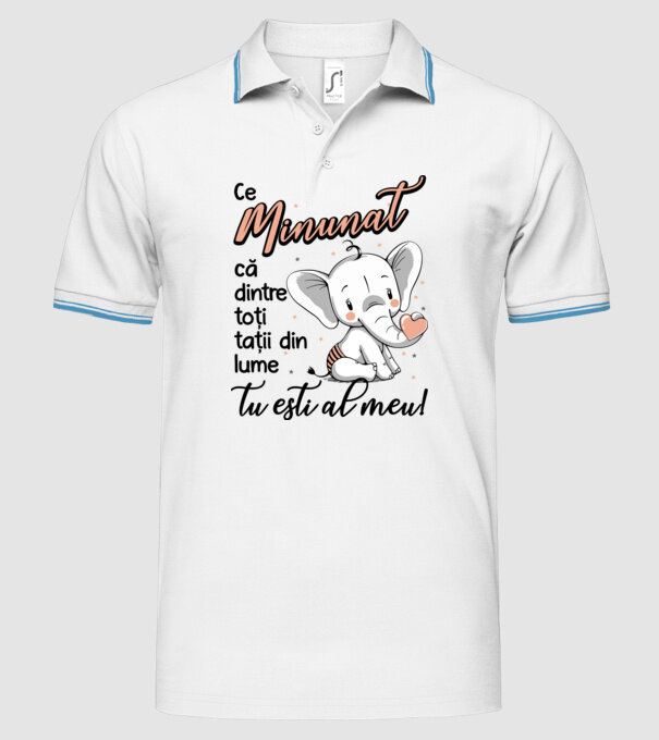 Ce minunat că dintre toți tații din lume, tu ești al meu! model alb pe tricou