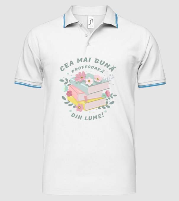 Cea mai bună profesoară din lume model alb pe tricou