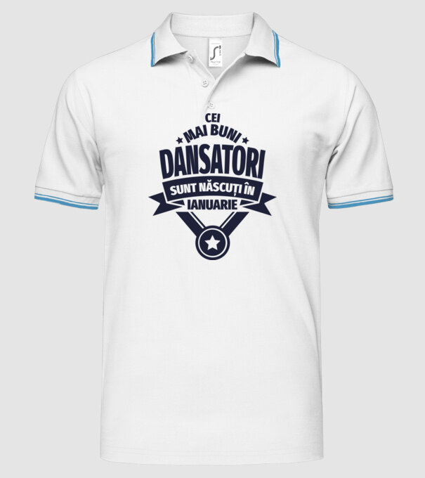 Cei mai buni dansatori sunt născuți în ianuarie model alb pe tricou