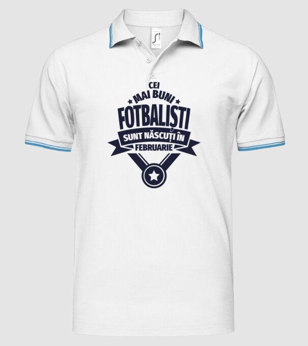 Cei mai buni fotbaliști sunt născuți în Februarie model alb pe tricou