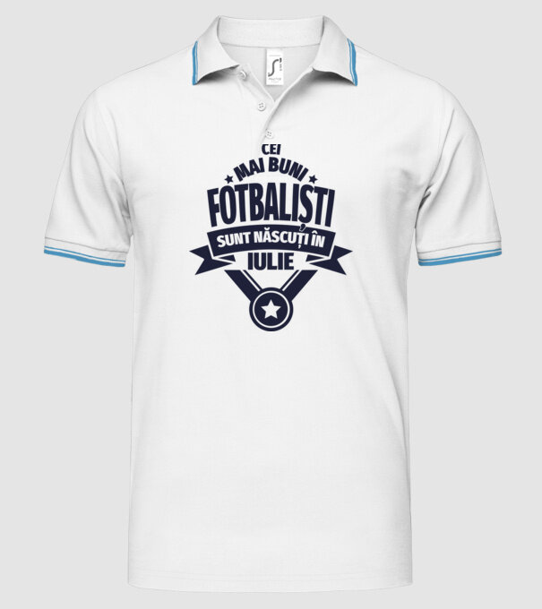 Cei mai buni fotbaliști sunt născuți în Iulie model alb pe tricou