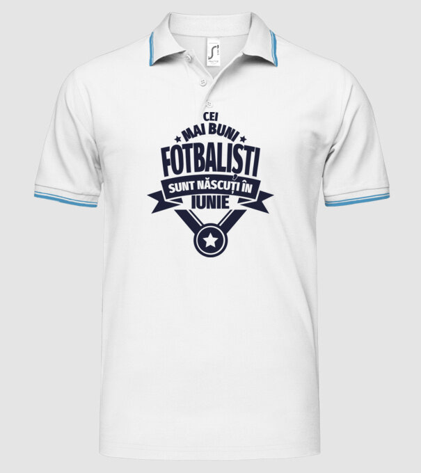 Cei mai buni fotbaliști sunt născuți în Iunie model alb pe tricou