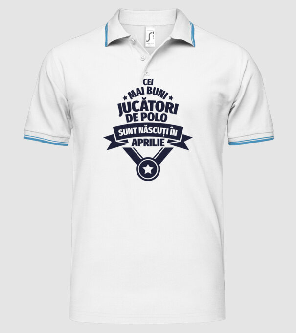 Cei mai buni jucători de polo sunt născuți în Aprilie model alb pe tricou