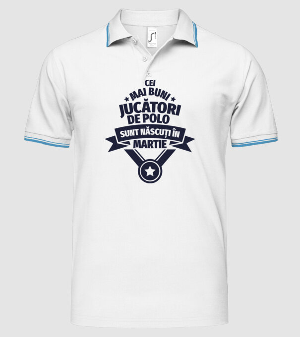 Cei mai buni jucători de polo sunt născuți în Martie model alb pe tricou