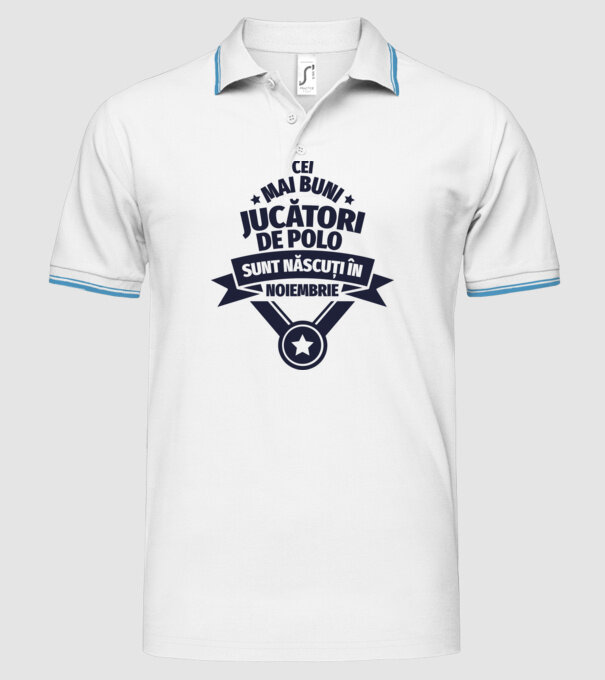 Cei mai buni jucători de polo sunt născuți în Noiembrie model alb pe tricou