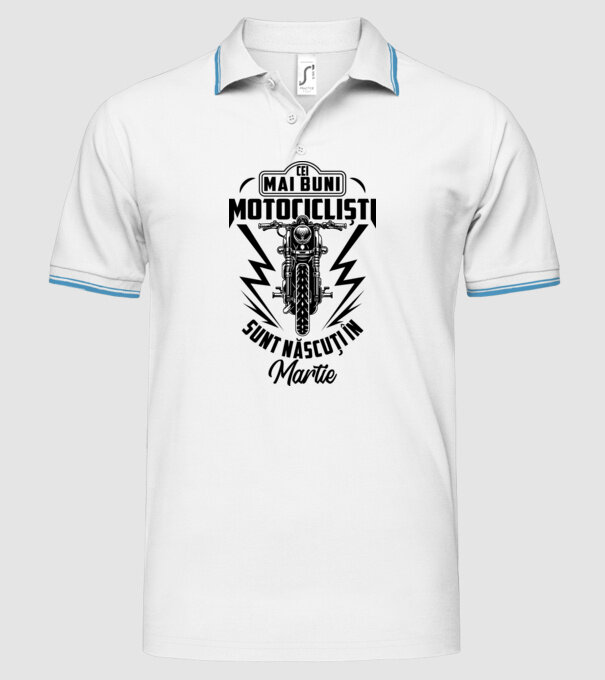 Cei mai buni motocicliști sunt născuți în Martie model alb pe tricou