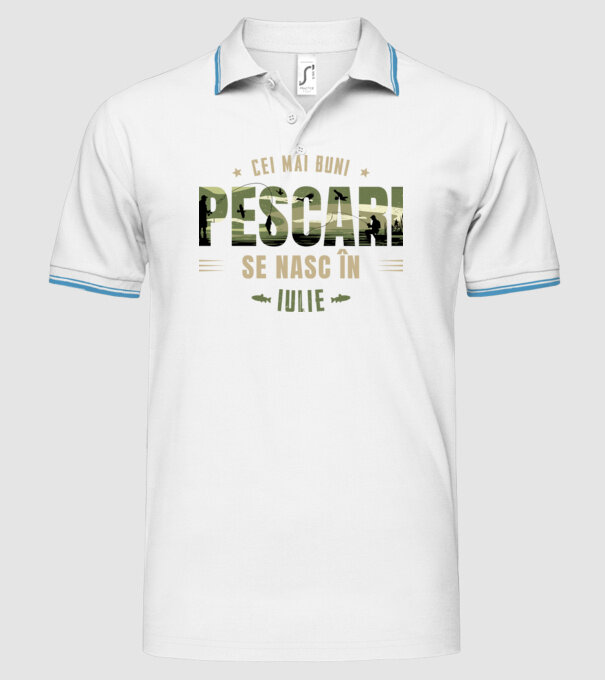 Cei mai buni pescari se nasc în iulie model alb pe tricou