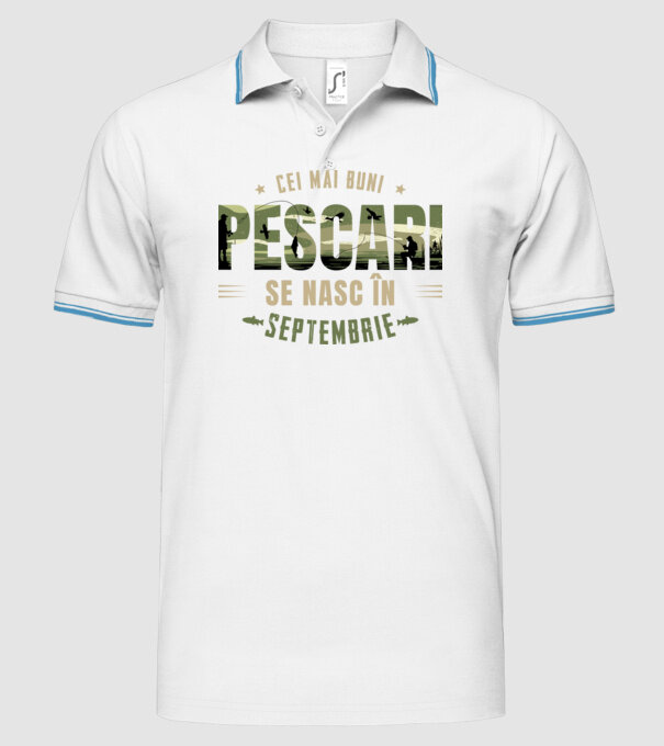 Cei mai buni pescari se nasc în septembrie model alb pe tricou