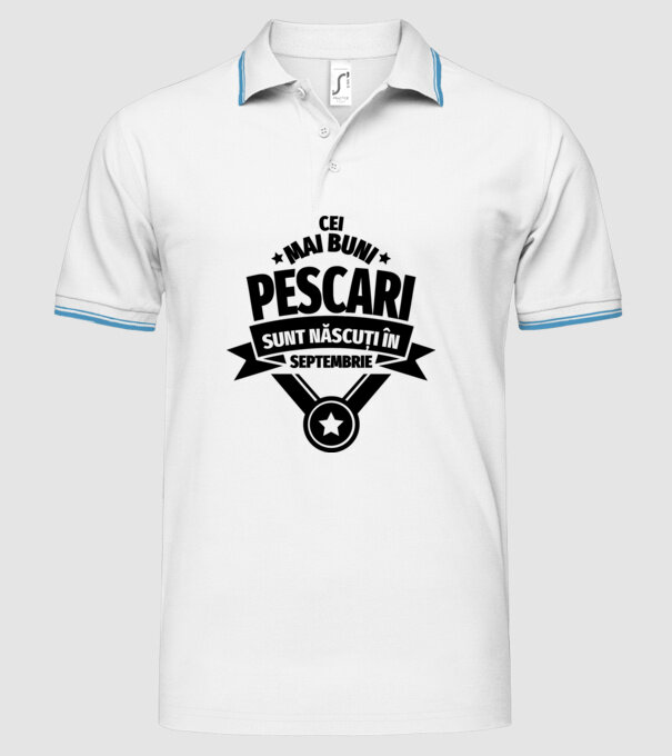 Cei mai buni pescari sunt născuți în septembrie model alb pe tricou