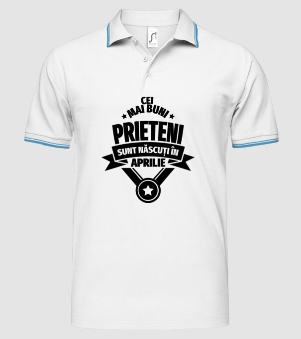 Cei mai buni prieteni sunt născuți în aprilie model alb pe tricou