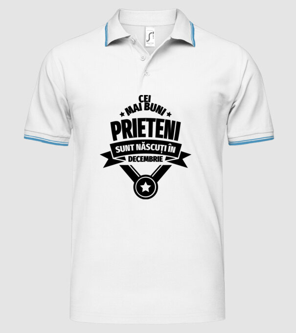 Cei mai buni prieteni sunt născuți în decembrie model alb pe tricou