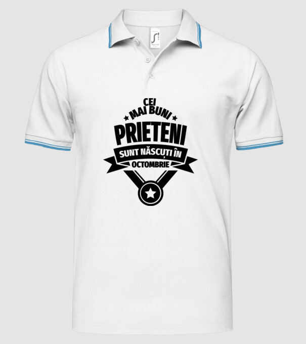 Cei mai buni prieteni sunt născuți în octombrie model alb pe tricou