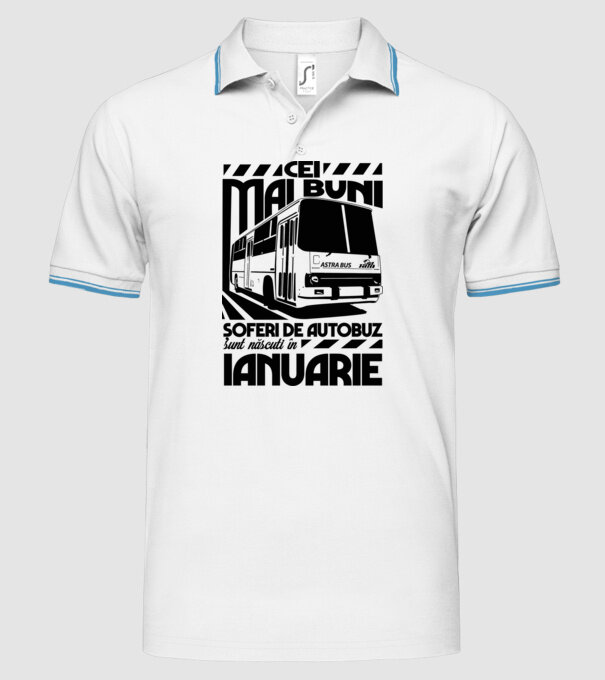 Cei mai buni șoferi de autobuz sunt născuți în Ianuarie model alb pe tricou