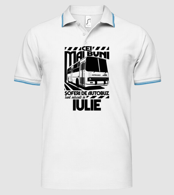 Cei mai buni șoferi de autobuz sunt născuți în Iulie model alb pe tricou