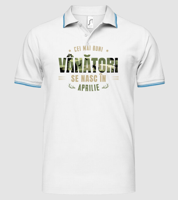 Cei mai buni vânători se nasc în aprilie model alb pe tricou
