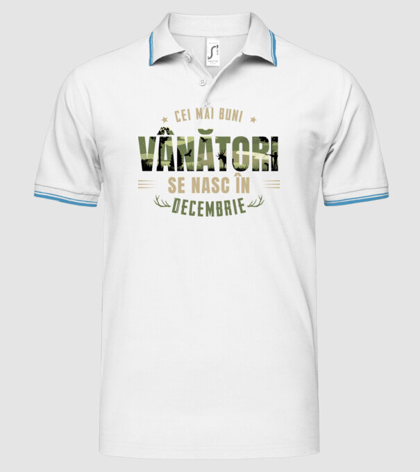 Cei mai buni vânători se nasc în decembrie model alb pe tricou