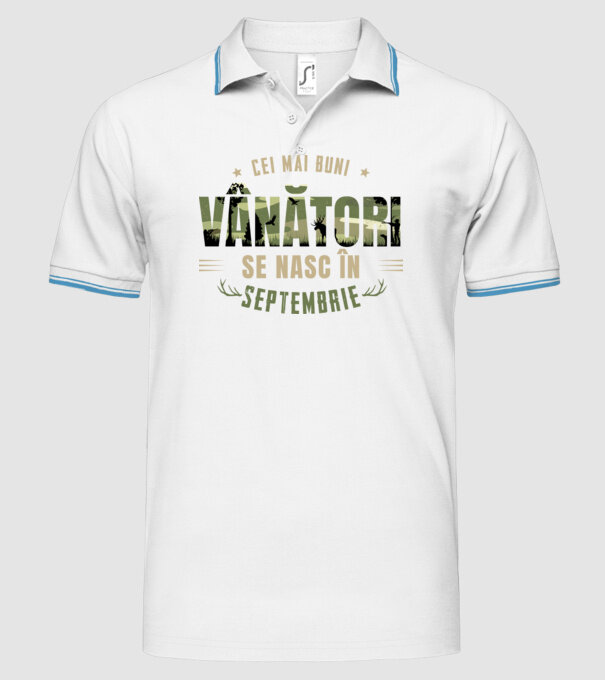 Cei mai buni vânători se nasc în septembrie model alb pe tricou