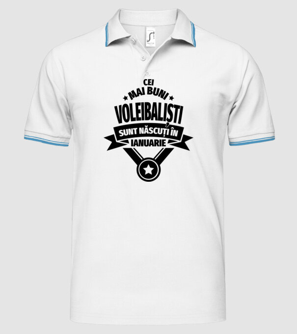 Cei mai buni voleibaliști sunt născuți în Ianuarie model alb pe tricou