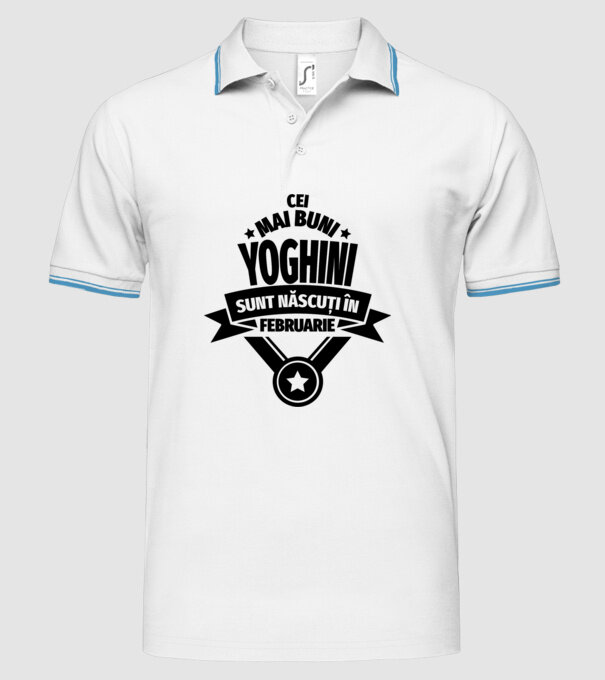 Cei mai buni yoghini sunt născuți în februarie model alb pe tricou