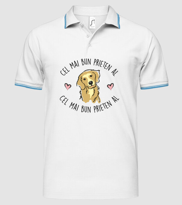 Cel mai bun prieten al meu este un golden retriever model alb pe tricou
